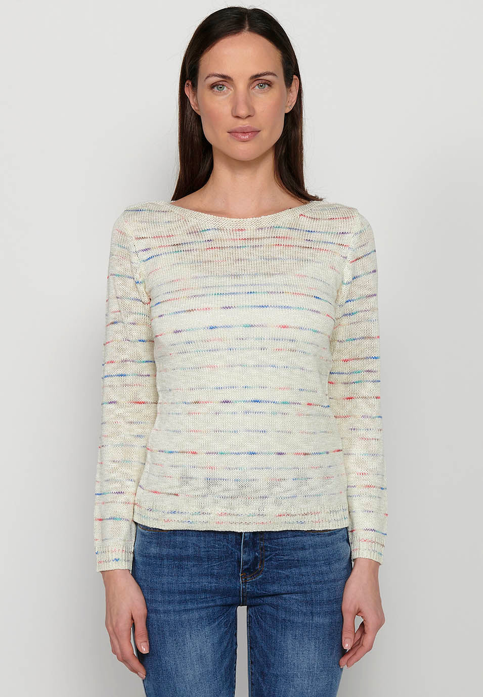 Jersey punto tricot jaspeado mujer