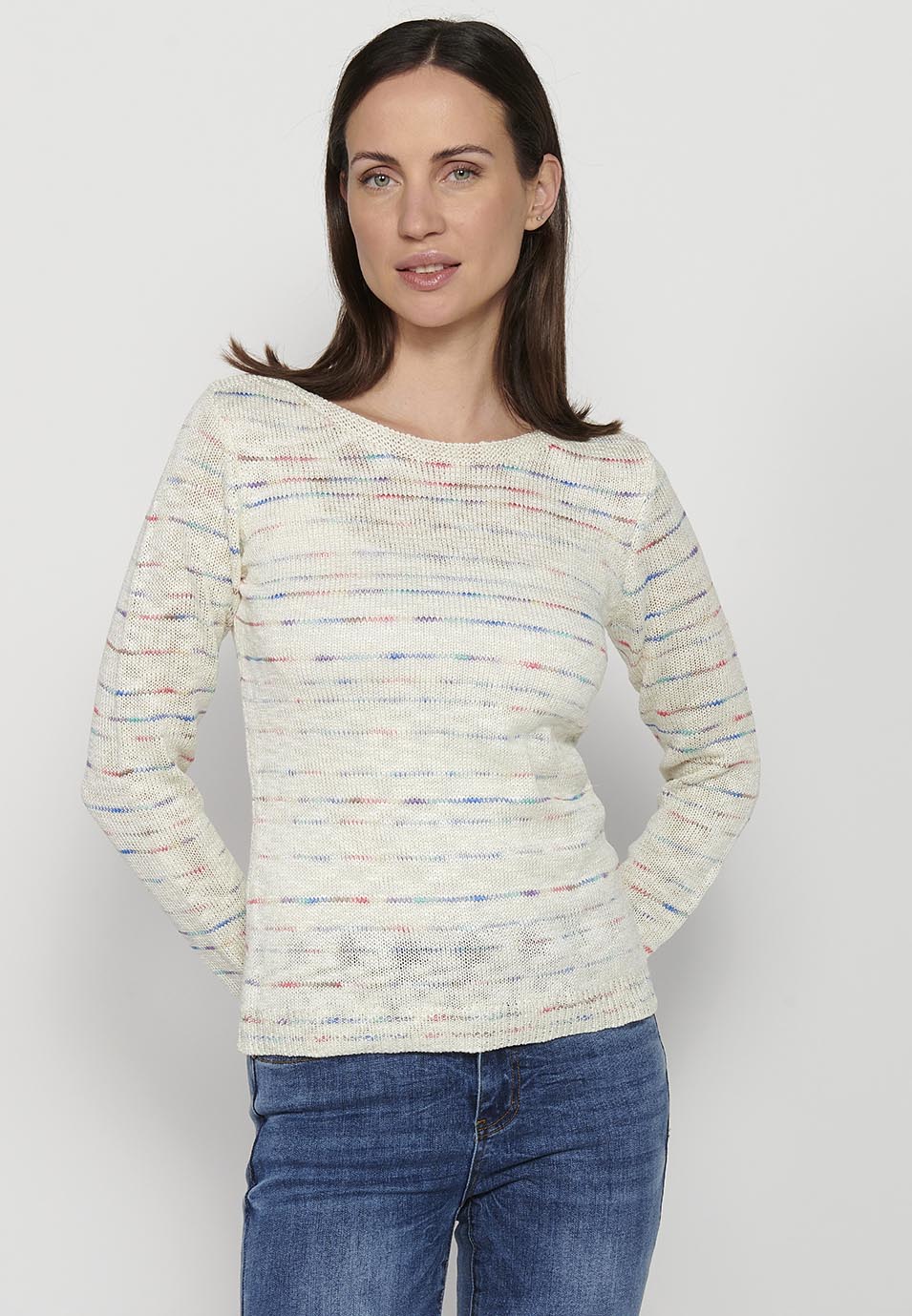 Jersey punto tricot jaspeado mujer