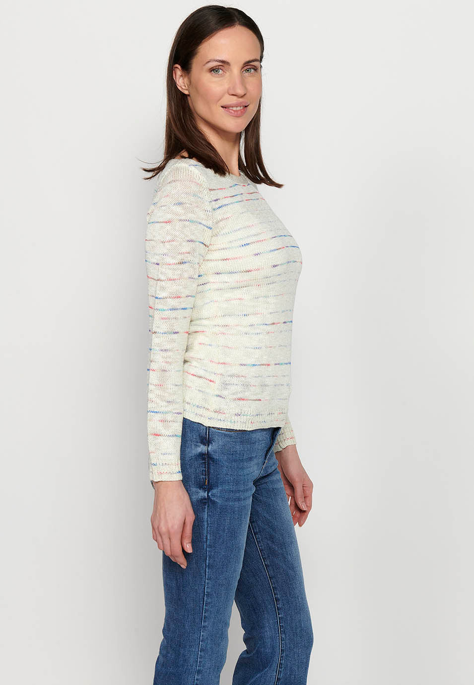 Jersey punto tricot jaspeado mujer
