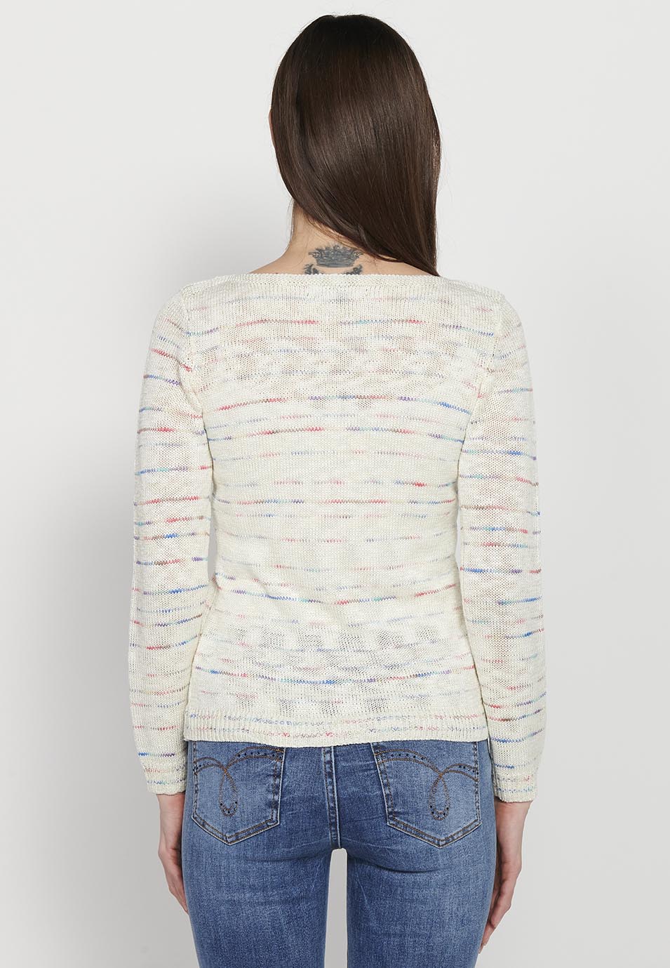 Jersey punto tricot jaspeado mujer