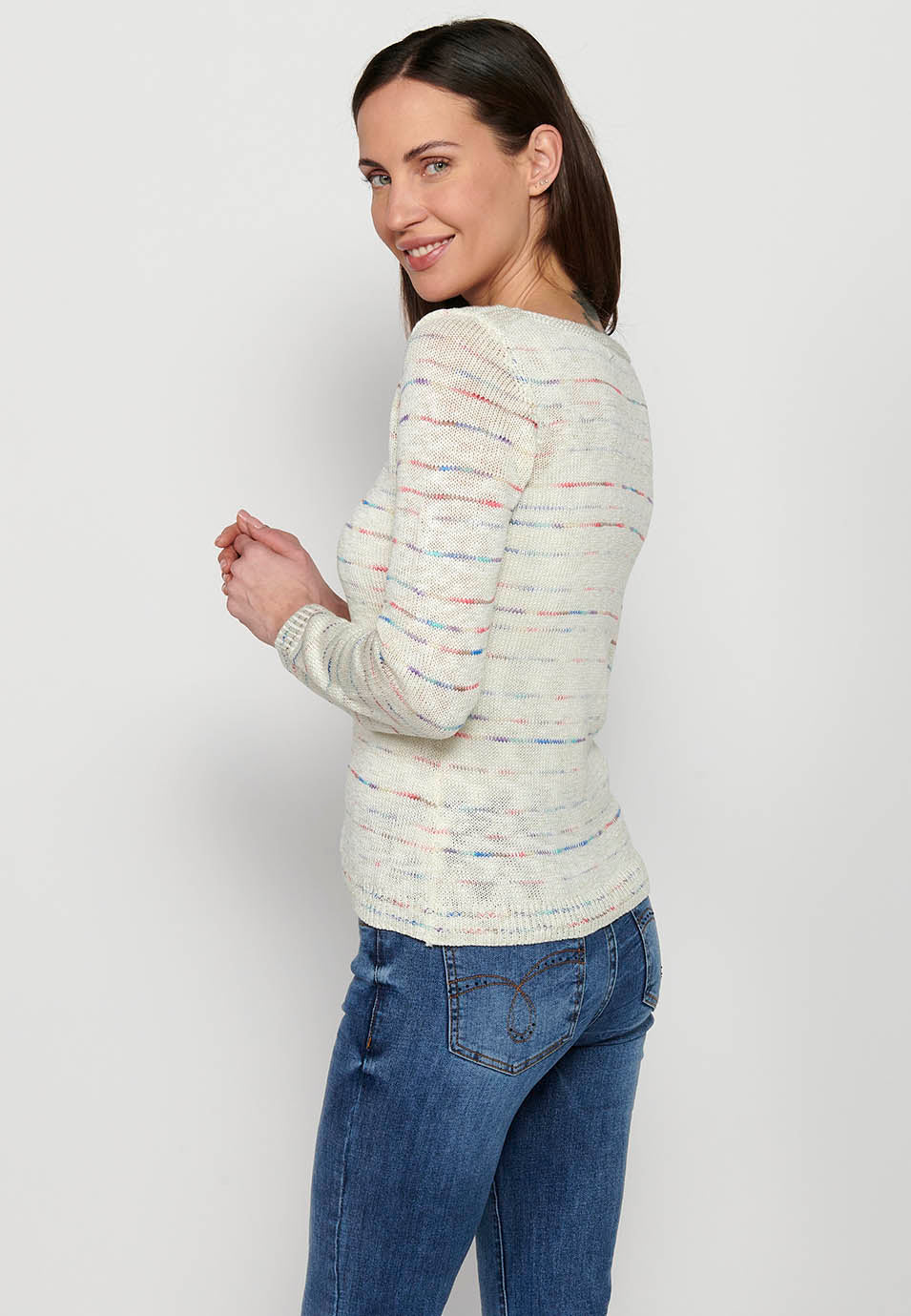 Jersey punto tricot jaspeado mujer