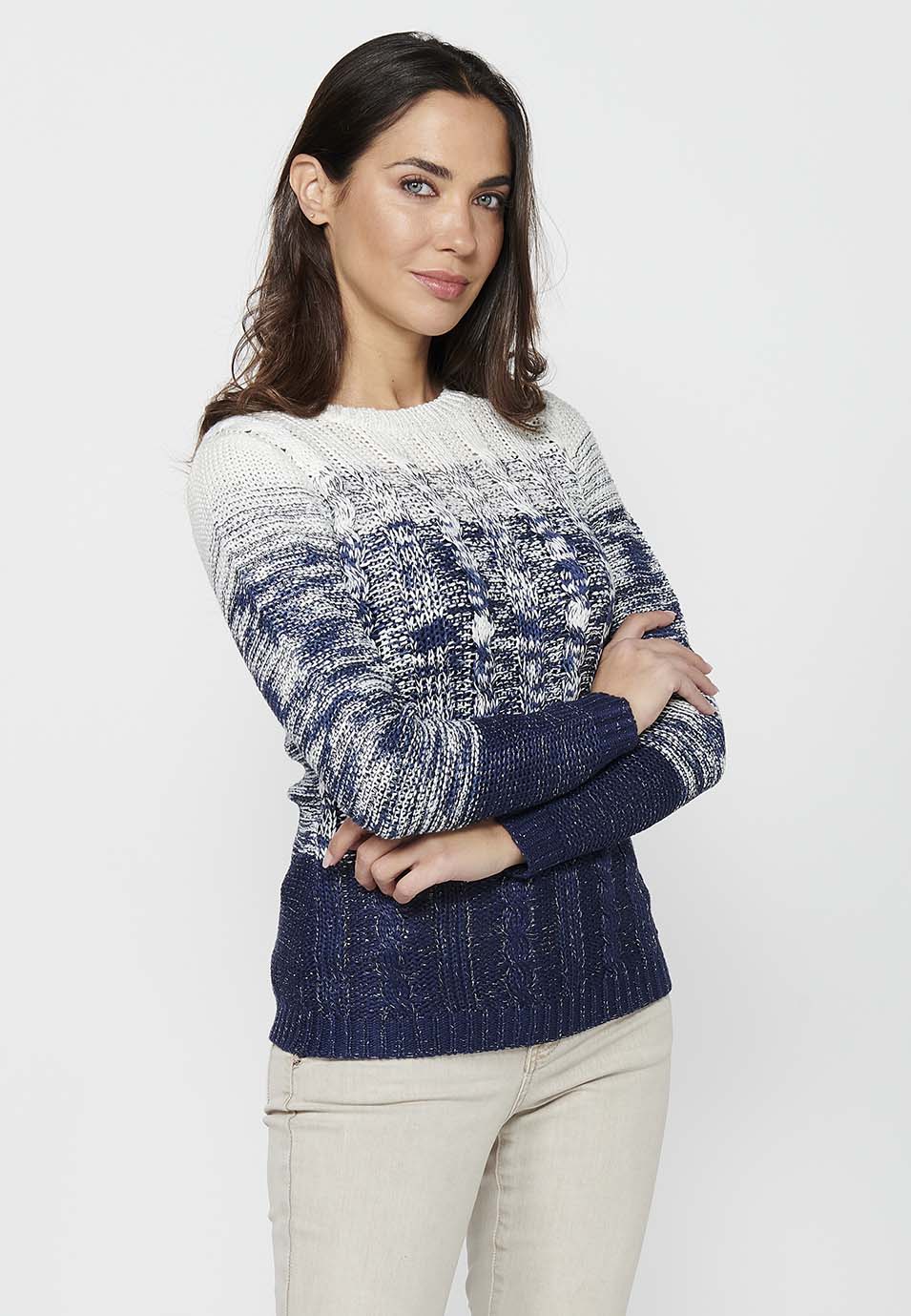 Jersey punto tricot rayas degradadas mujer