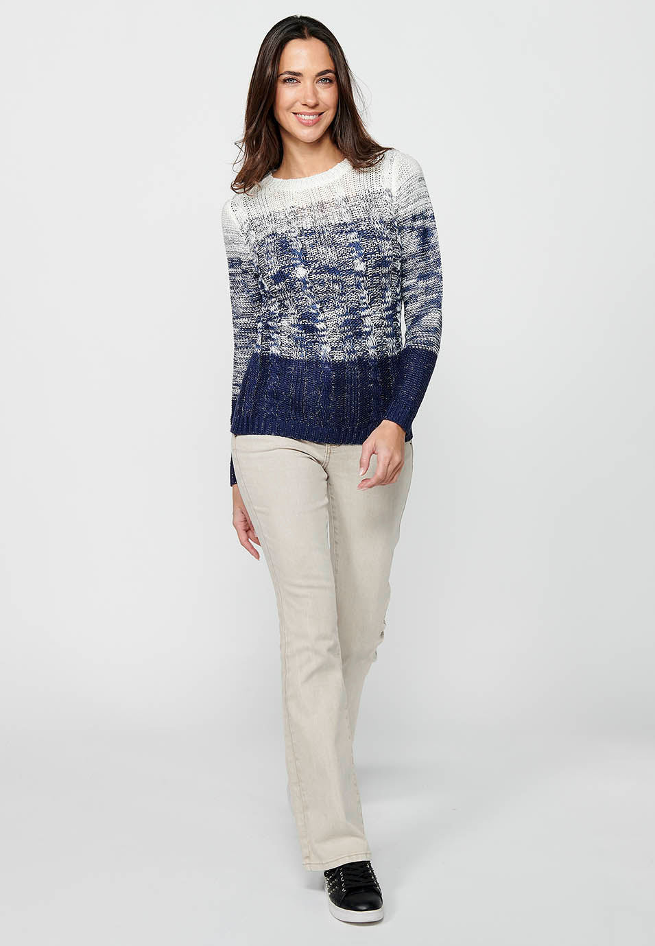 Jersey punto tricot rayas degradadas mujer