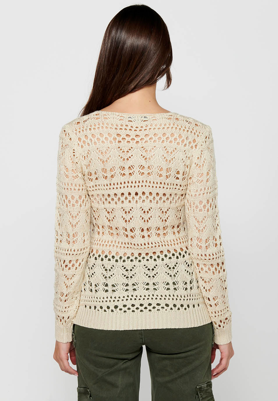 Jersey punto tricot calado mujer