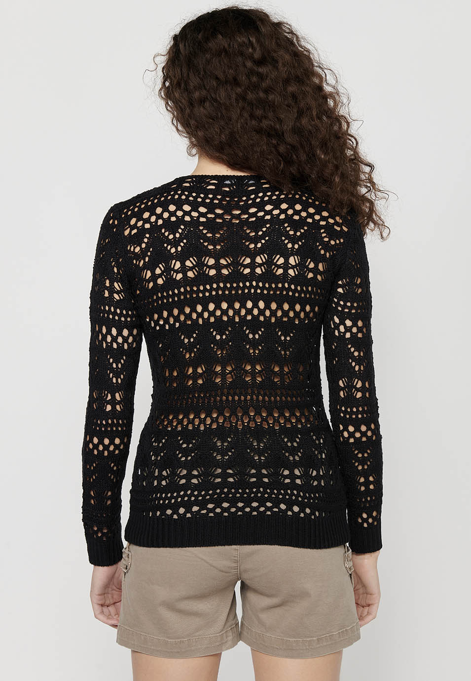 Jersey punto tricot calado mujer