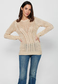 Jersey punto tricot calado delantero mujer