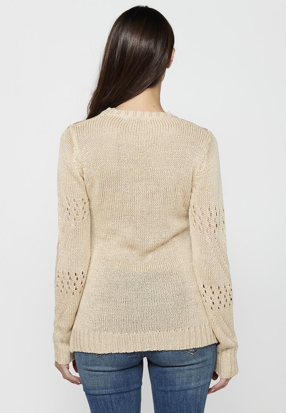 Jersey punto tricot calado delantero mujer