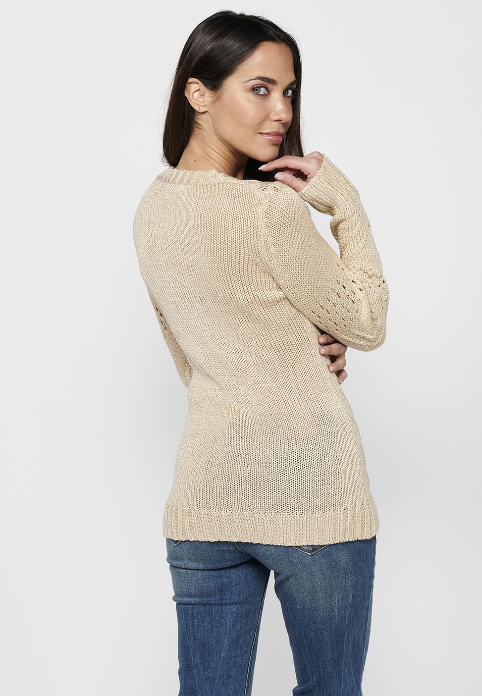 Jersey punto tricot calado delantero mujer