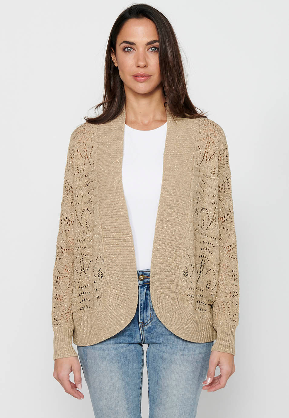 Chaqueta de punto con mangas holgadas para mujer | moda actual