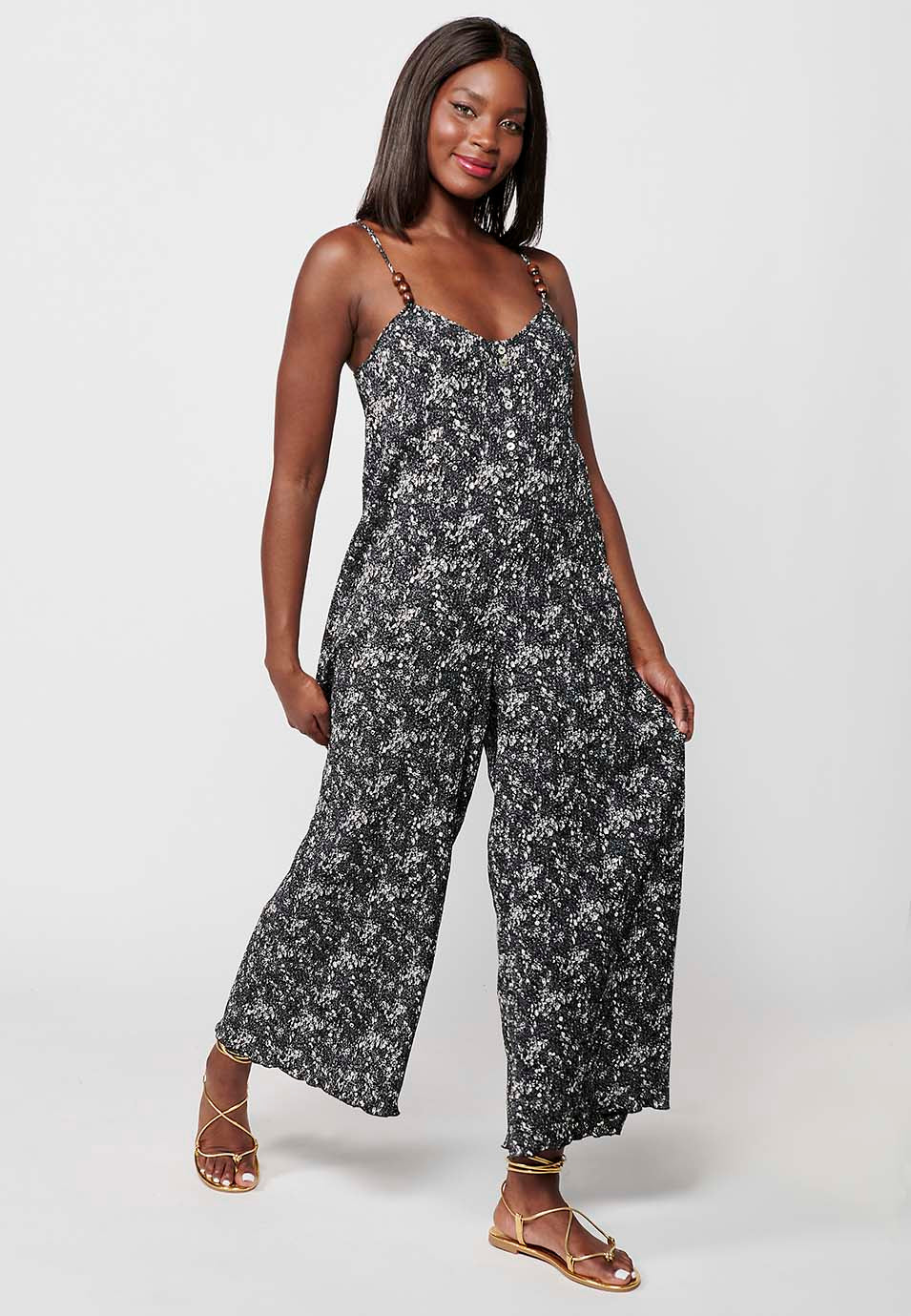 Jumpsuit holgado con estampado floral para mujer | moda actual