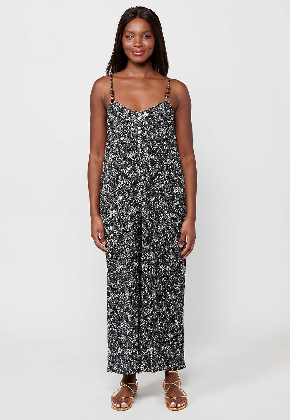 Jumpsuit holgado con estampado floral para mujer | moda actual