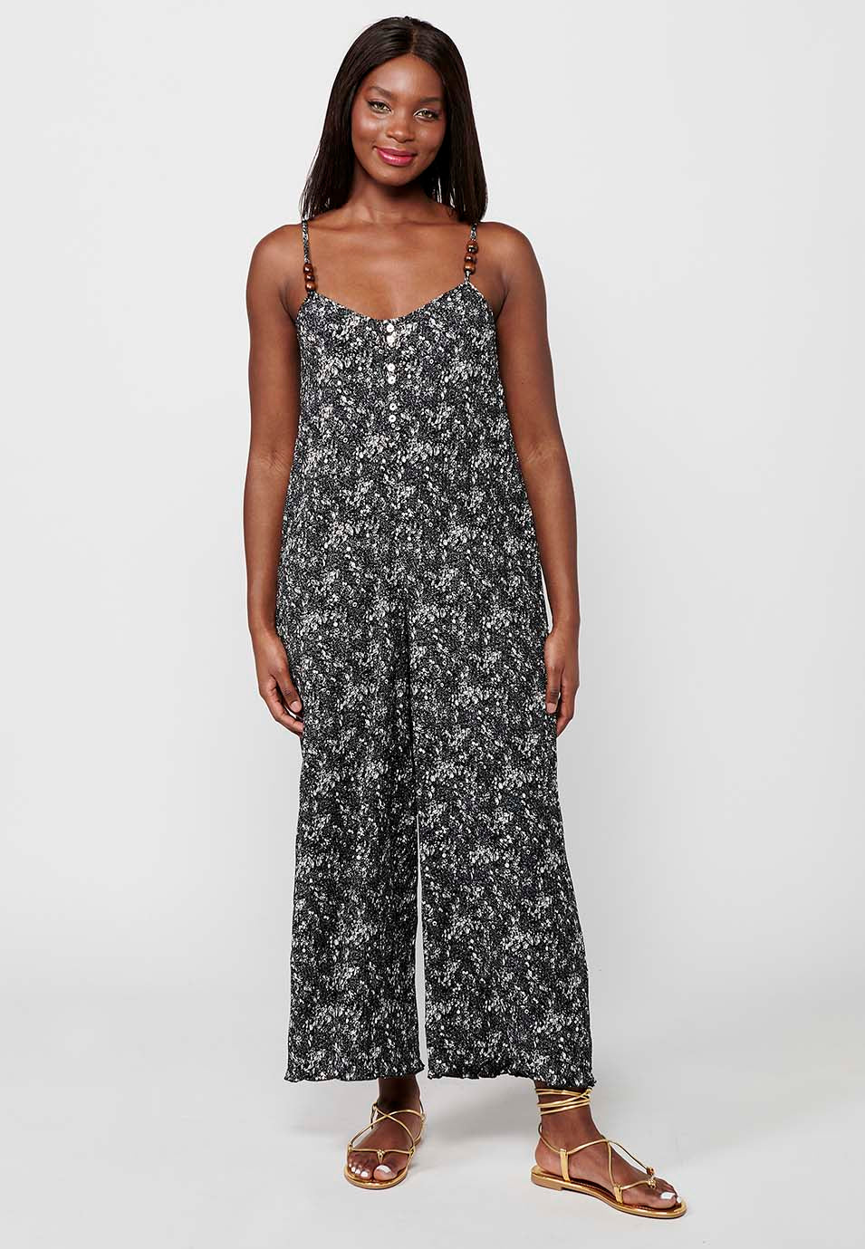 Jumpsuit holgado con estampado floral para mujer | moda actual