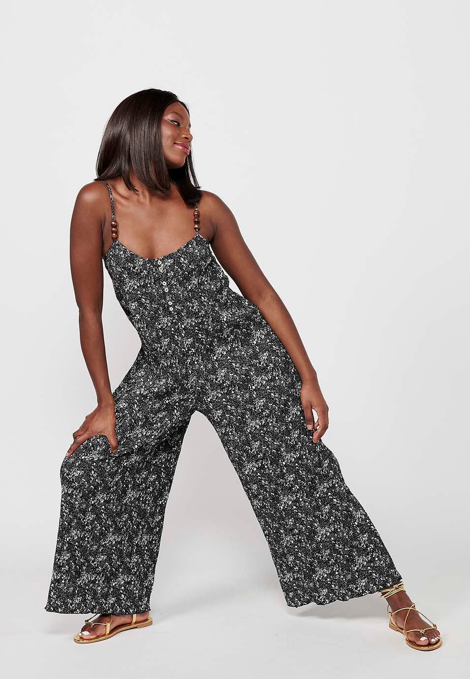 Jumpsuit holgado con estampado floral para mujer | moda actual