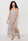 Vestido de tirantes ajustables con abertura lateral y cierre trasero con cremallera para mujer | moda actual