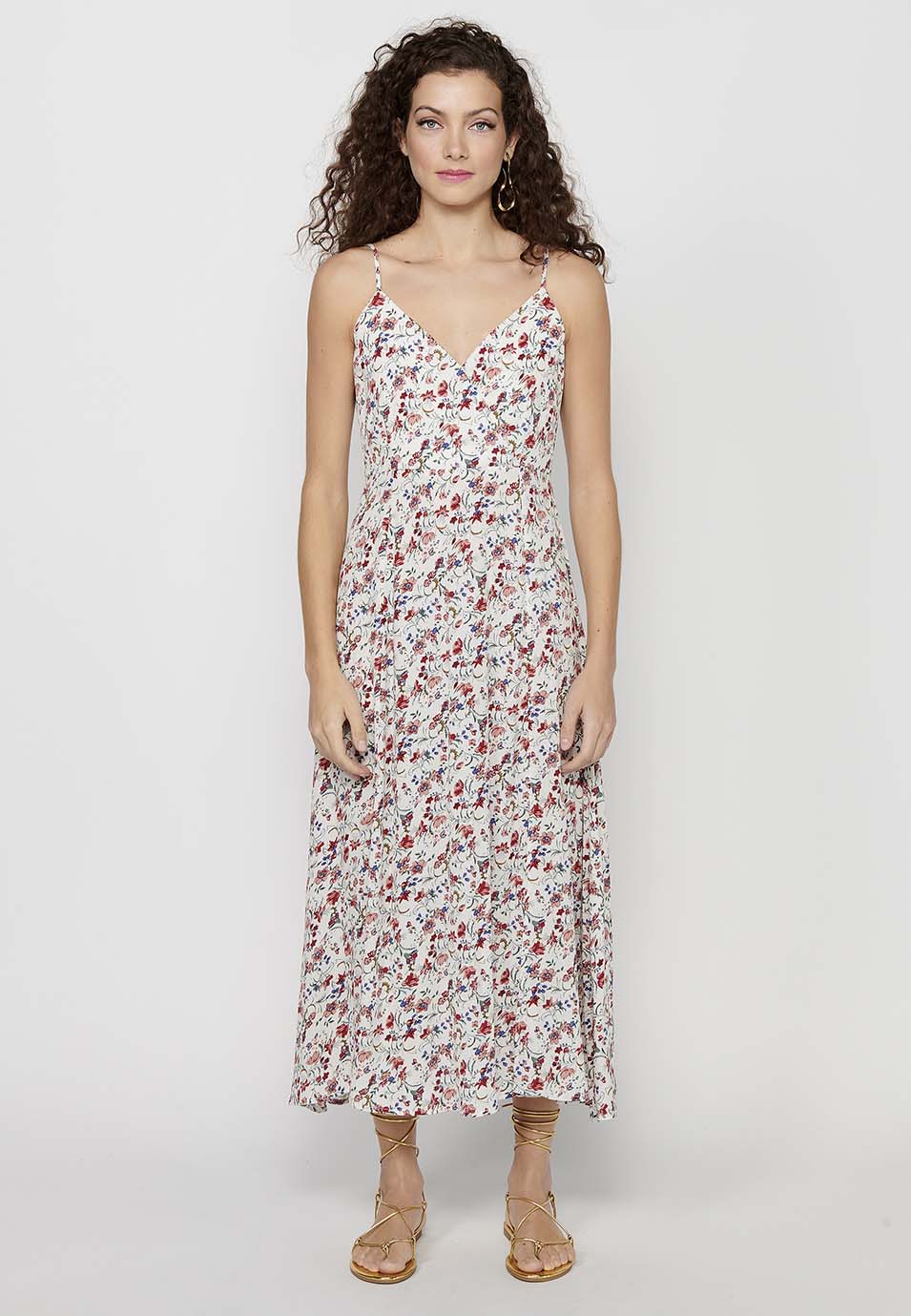 Vestido de tirantes ajustables con abertura lateral y cierre trasero con cremallera para mujer | moda actual