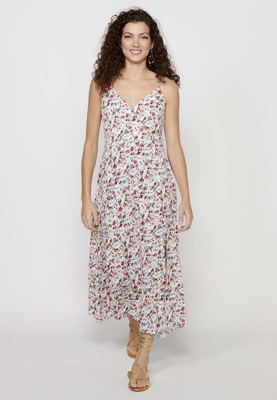Vestido de tirantes ajustables con abertura lateral y cierre trasero con cremallera para mujer | moda actual