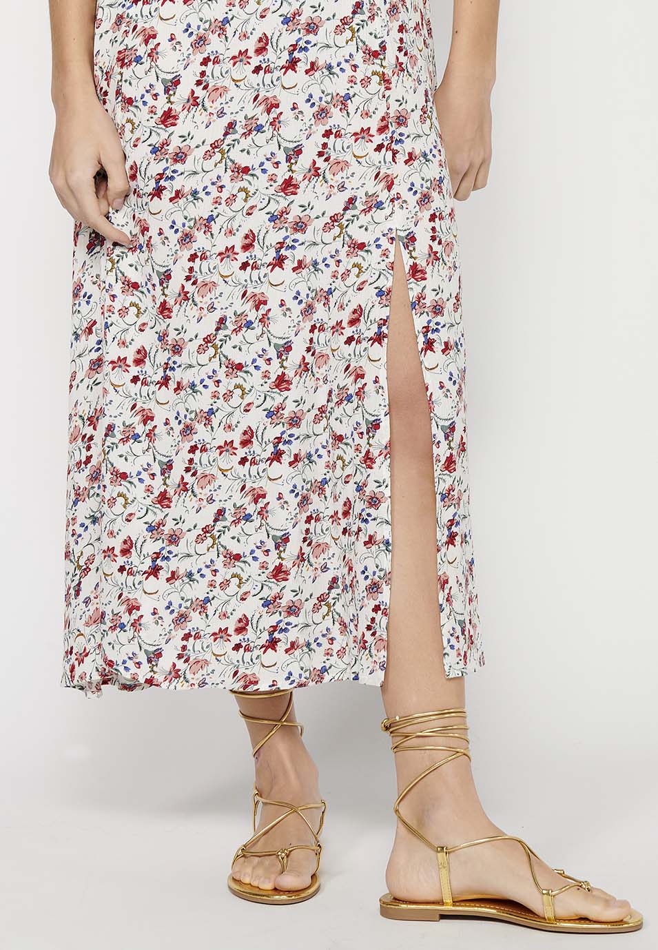 Vestido de tirantes ajustables con abertura lateral y cierre trasero con cremallera para mujer | moda actual
