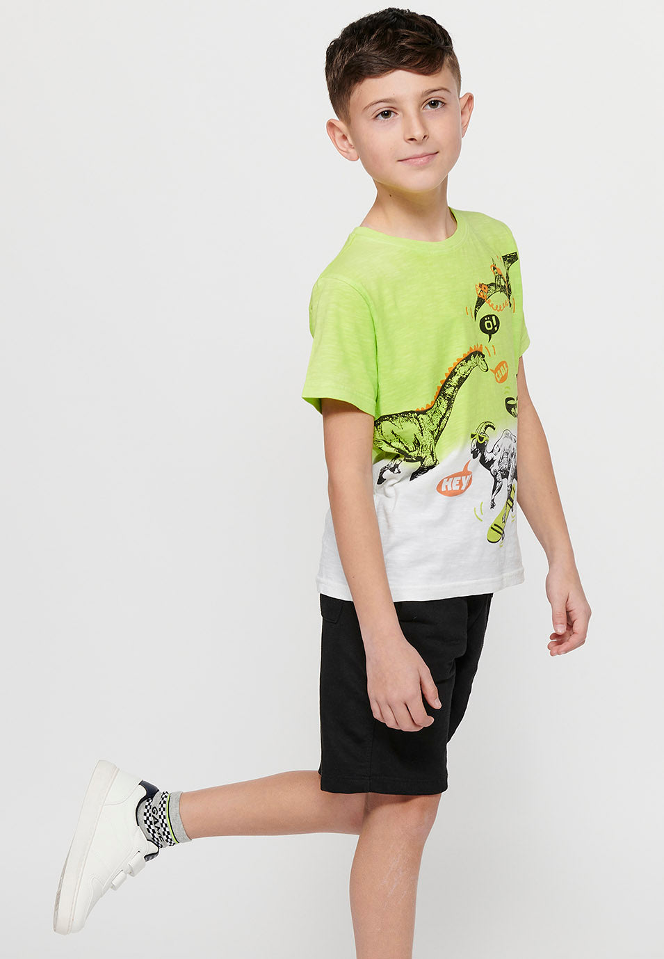 Camiseta Niño Manga Corta Dinosaurios Skate – Koroshi Lima