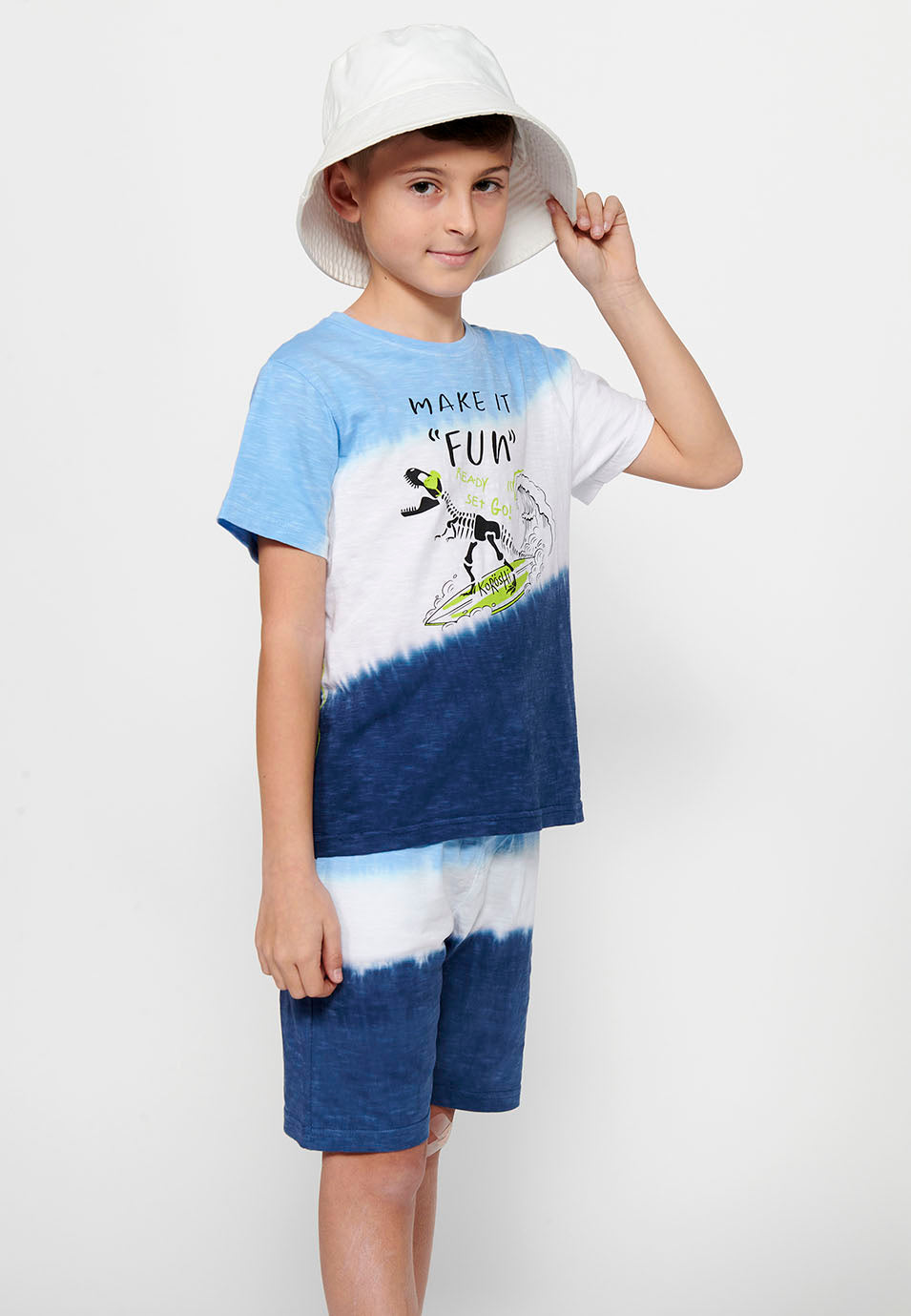 Camiseta Niño Manga Corta Surfera – Koroshi Azul