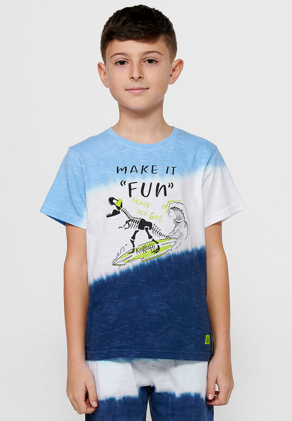 Camiseta Niño Manga Corta Surfera – Koroshi Azul