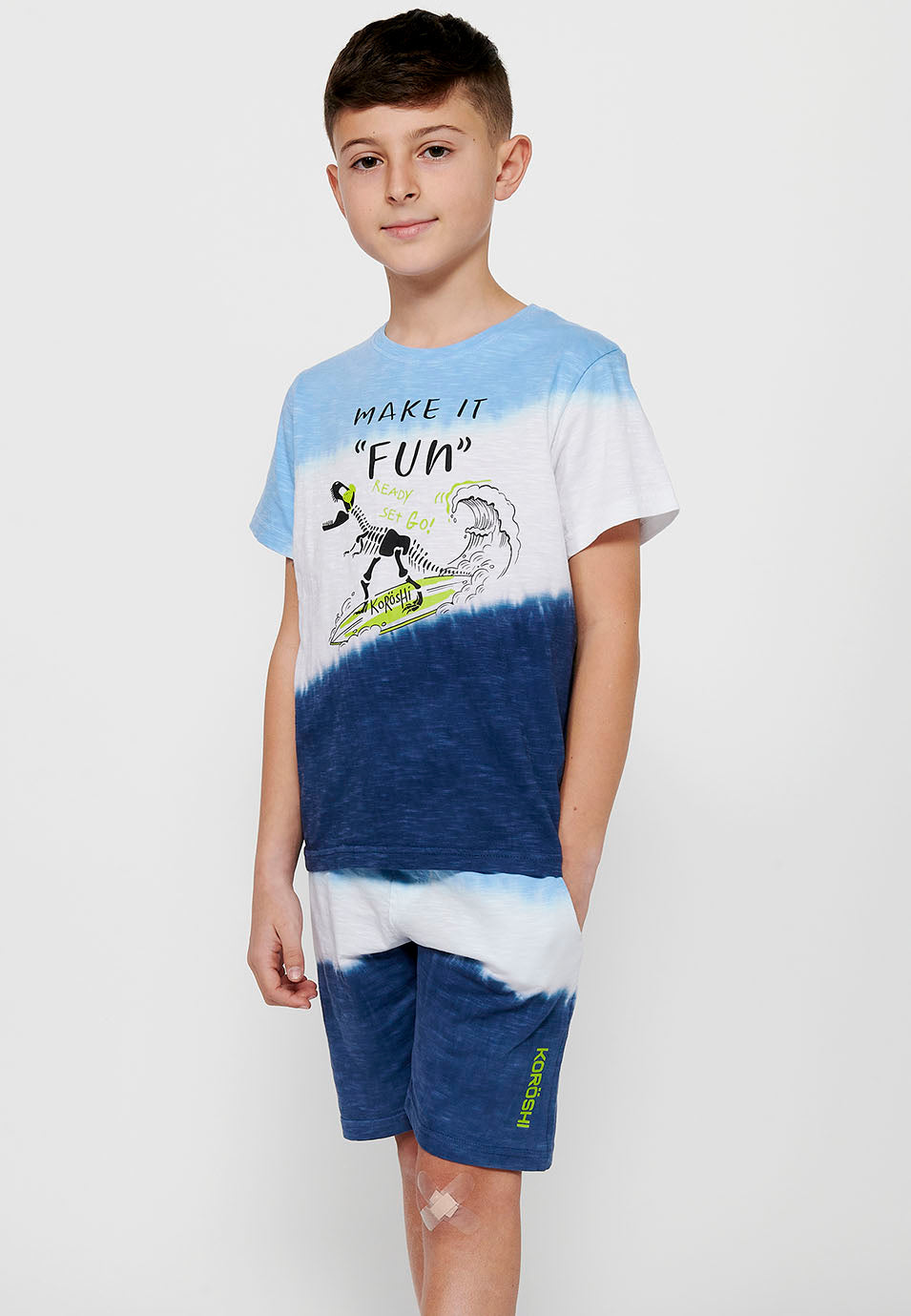 Camiseta Niño Manga Corta Surfera – Koroshi Azul