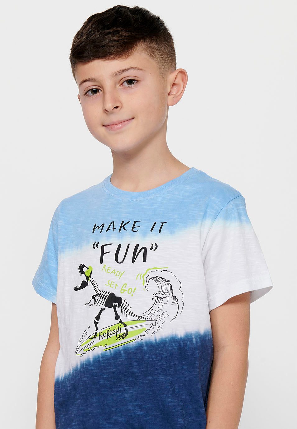 Camiseta Niño Manga Corta Surfera – Koroshi Azul
