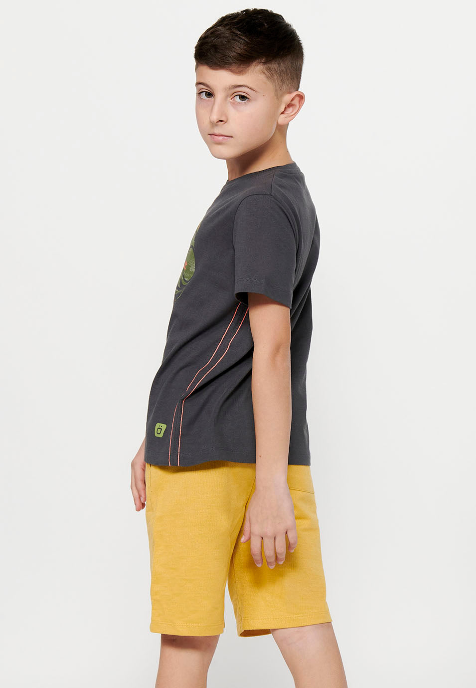 Camiseta Niño Manga Corta Calavera – Koroshi Gris