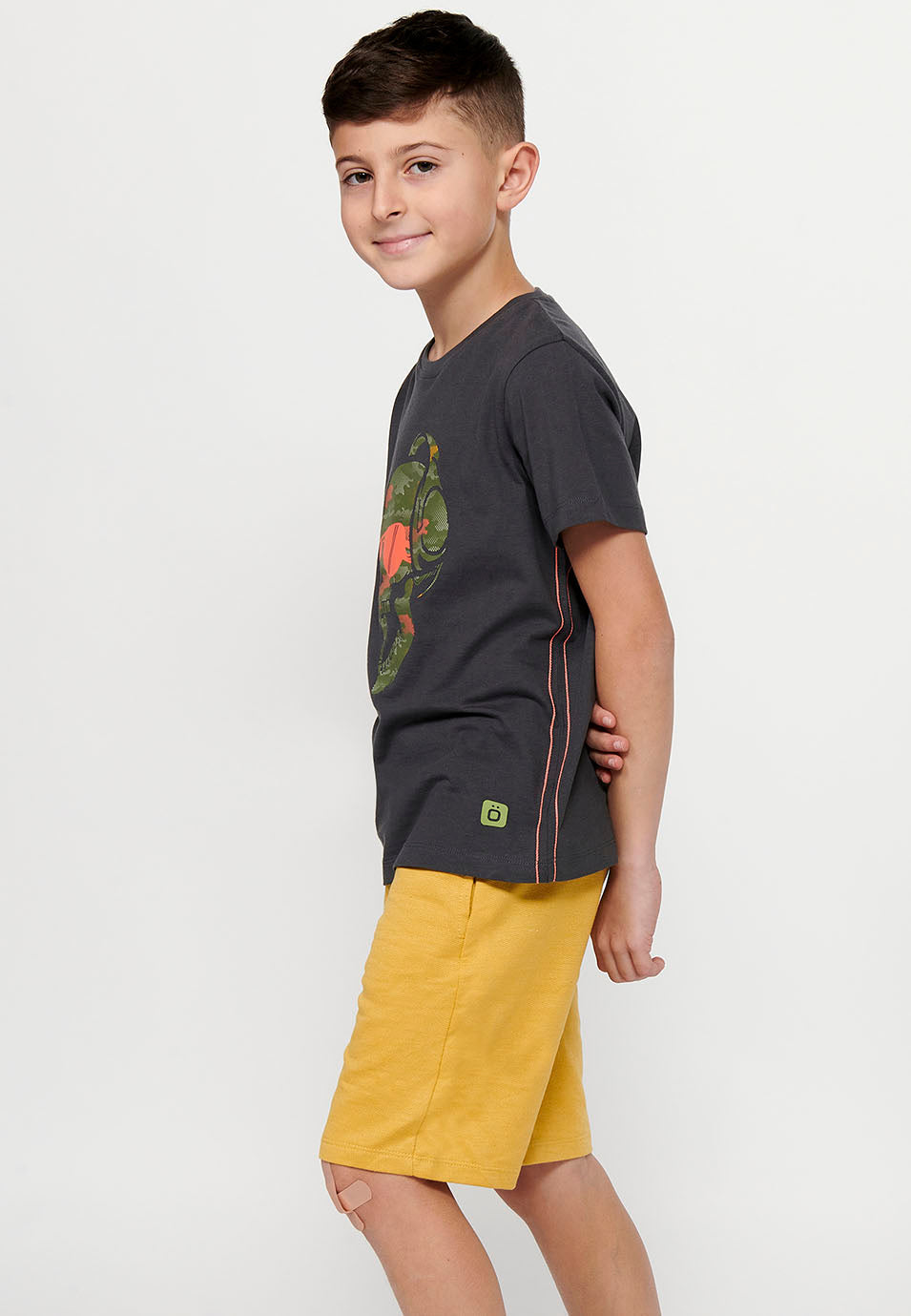 Camiseta Niño Manga Corta Calavera – Koroshi Gris