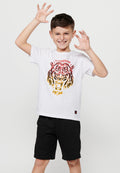 Camiseta Niño Manga Corta Tigre – Koroshi Blanco
