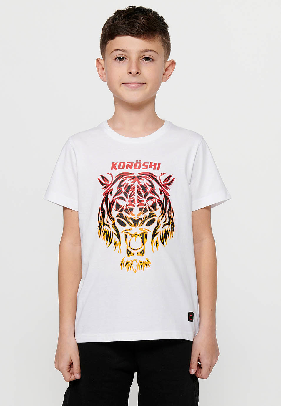 Camiseta Niño Manga Corta Tigre – Koroshi Blanco
