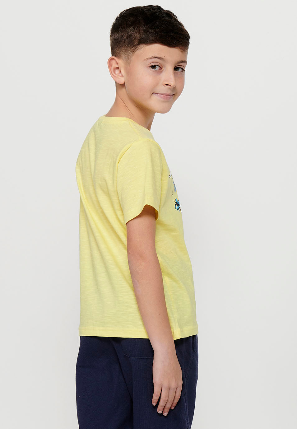 Camiseta Niño Manga Corta Surf Playa – Koroshi Amarillo