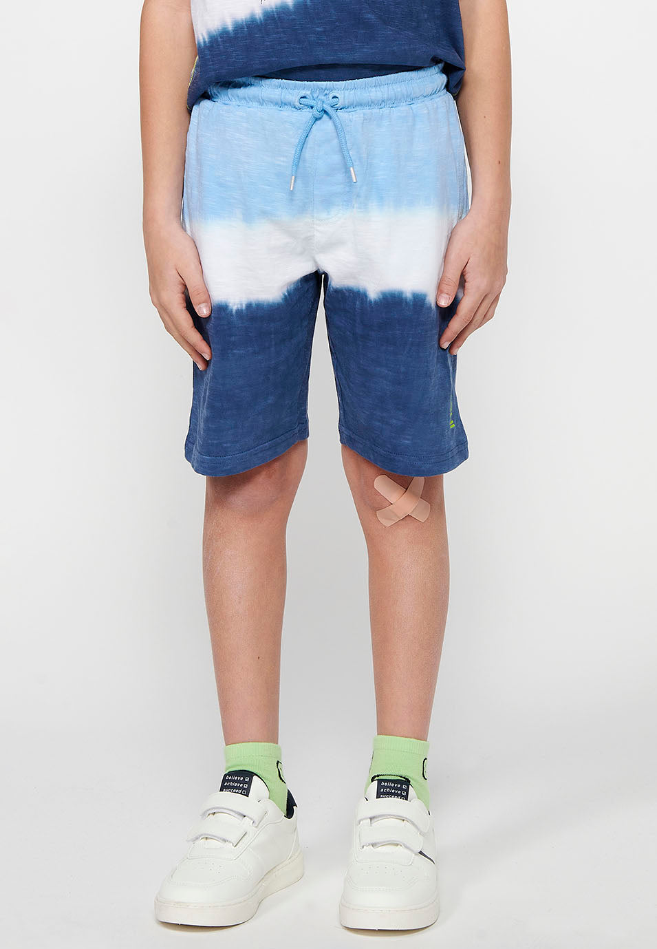 Pantalón Corto Niño Cintura Engomada Tie-Dye – Koroshi Azul