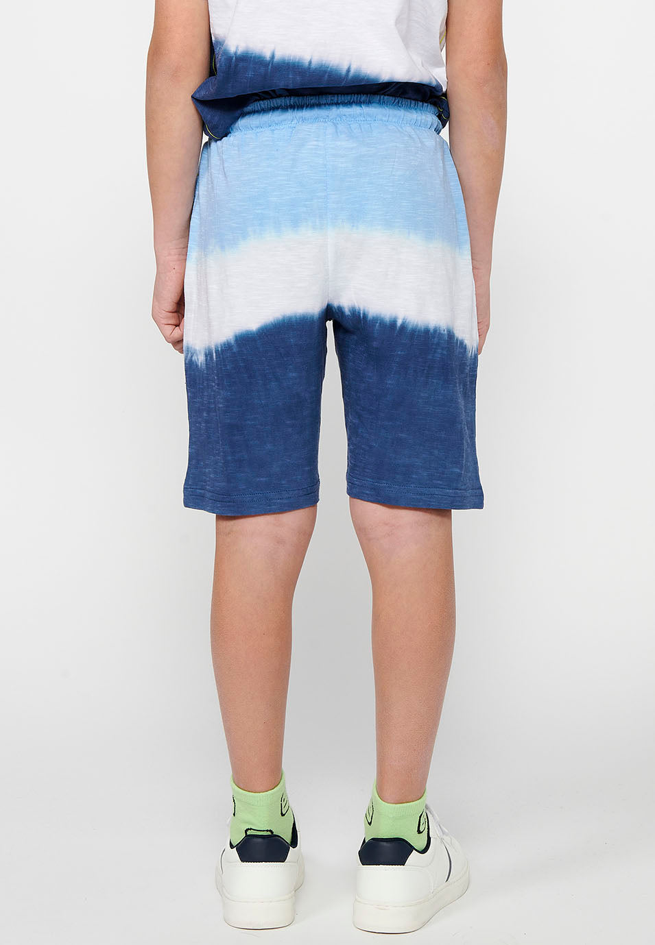 Pantalón Corto Niño Cintura Engomada Tie-Dye – Koroshi Azul