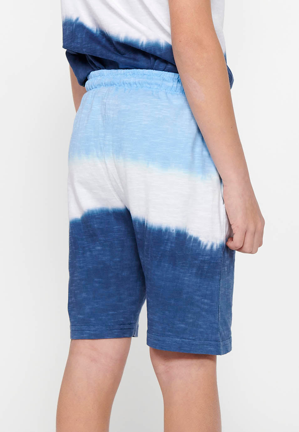 Pantalón Corto Niño Cintura Engomada Tie-Dye – Koroshi Azul