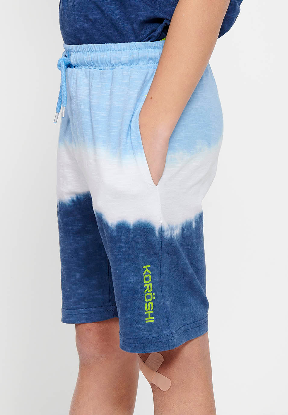 Pantalón Corto Niño Cintura Engomada Tie-Dye – Koroshi Azul