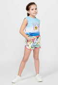 Pantalón Corto Niña Cintura Engomada – Koroshi Multicolor