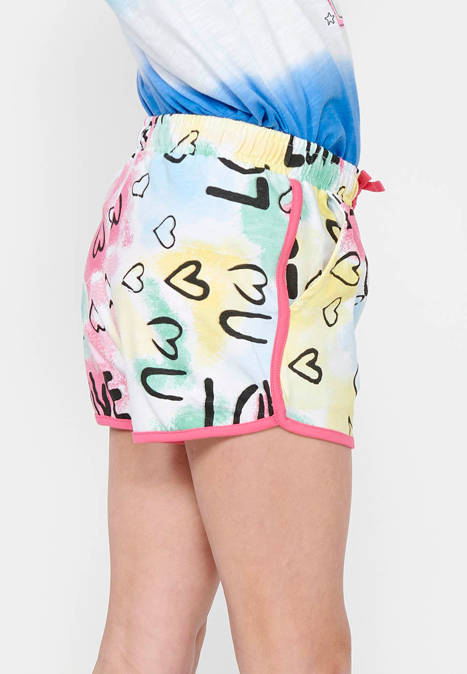 Pantalón Corto Niña Cintura Engomada – Koroshi Multicolor