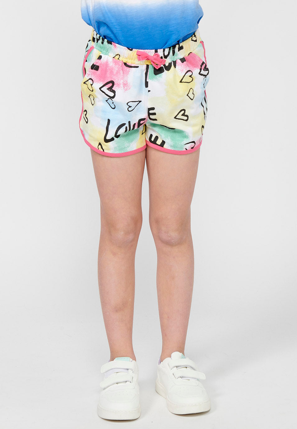 Pantalón Corto Niña Cintura Engomada – Koroshi Multicolor
