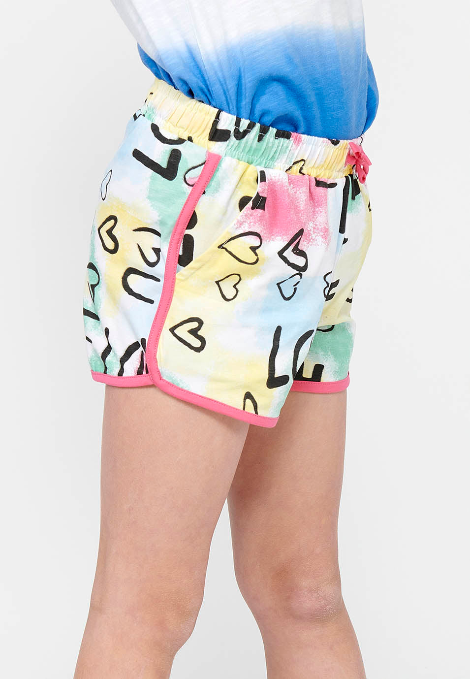 Pantalón Corto Niña Cintura Engomada – Koroshi Multicolor