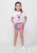 Pantalón Corto Niña Rayas Cintura Engomada – Koroshi Rosa