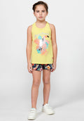 Camiseta Niña Tirantes Estampada Espalda – Koroshi Amarillo