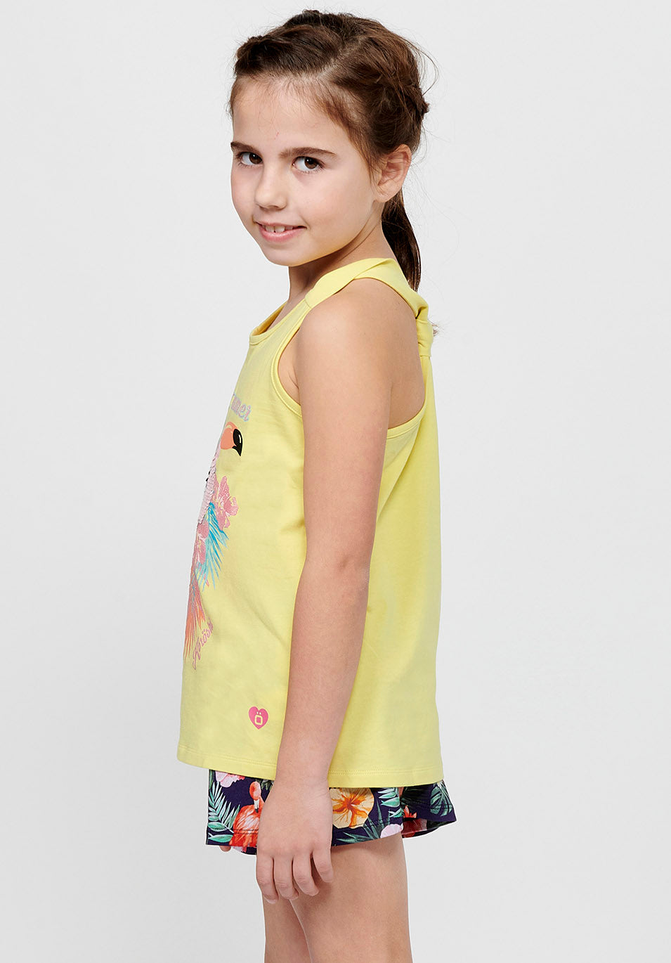 Camiseta Niña Tirantes Estampada Espalda – Koroshi Amarillo
