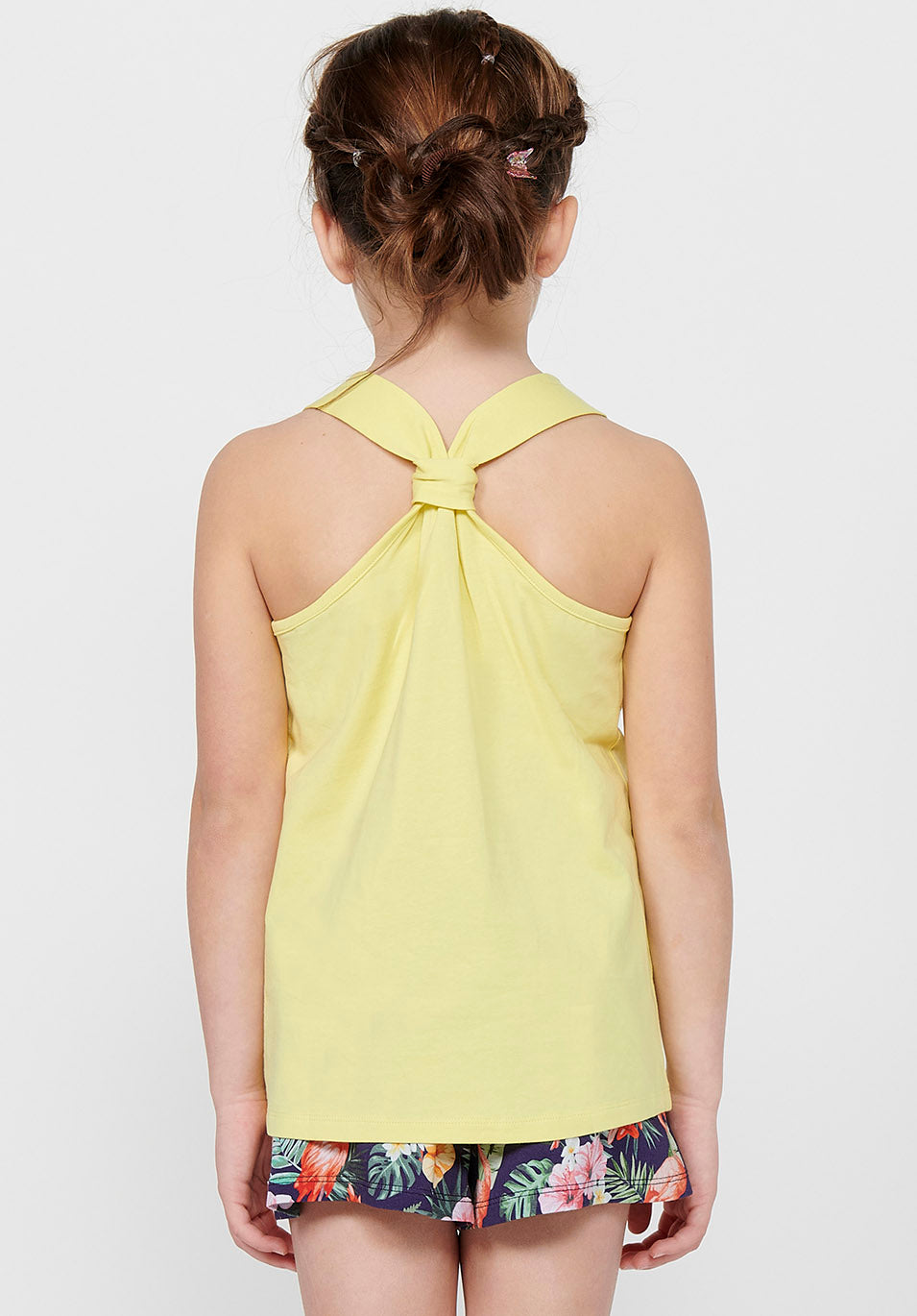 Camiseta Niña Tirantes Estampada Espalda – Koroshi Amarillo