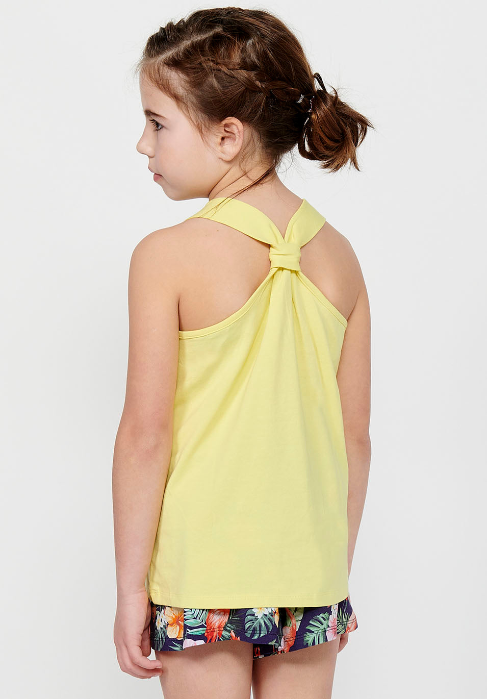 Camiseta Niña Tirantes Estampada Espalda – Koroshi Amarillo