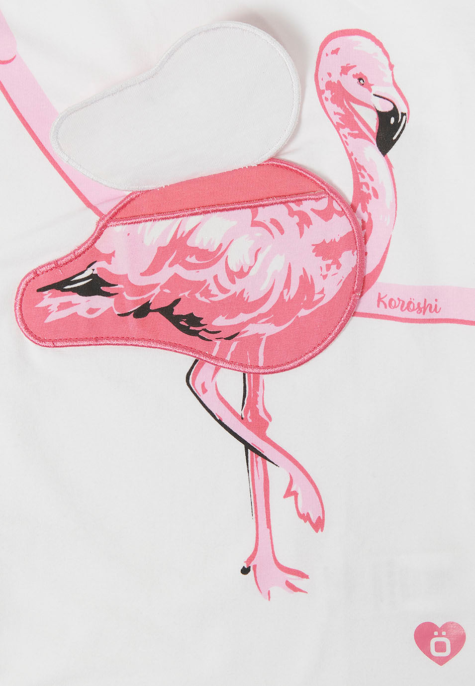 Camiseta Niña Manga Corta Estampada Bolsillo – Koroshi Blanco
