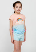 Camiseta Niña Manga Corta Estampada Degradada – Koroshi Multicolor