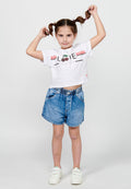 Camiseta Niña Manga Corta Cuello Redondo – Koroshi Blanco
