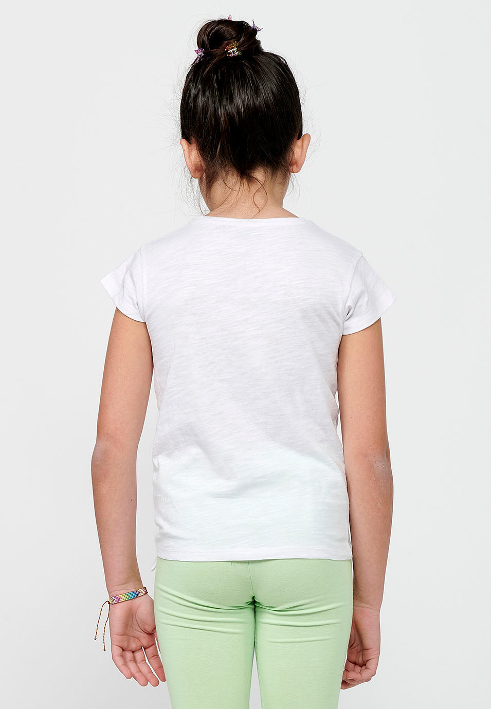 Camiseta Niña Manga Corta Algodón – Koroshi Blanco