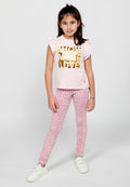 Camiseta Niña Manga Corta Volantes – Koroshi Rosa