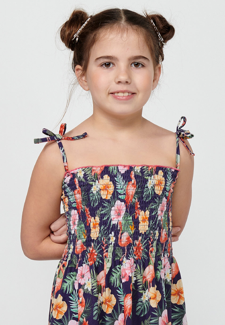 Vestido Niña Tirantes Estampado Floral – Koroshi Multicolor